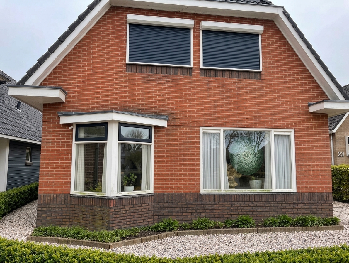 Woning voor de gevelbehandeling